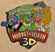 2006 Disney Parks Muppet Vision 3D 15th Anniversary Kermit  Fozzie LE 2500 Pin picture