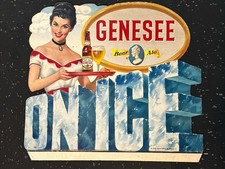 Vintage 1950’s Genesee “Jenny” On Ice Cardboard Cut Out Sign 15”x18” picture