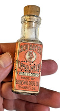 Antique c 1905 RED RAVEN Liver Pills Bottle Sealed Brunswig Drug Co Los Angeles picture