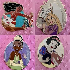 Disney PALM Princesses & Sidekicks 4 Mystery Pins -Rapunzel Tiana Moana LE 1000 picture
