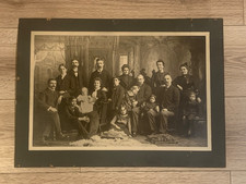Antique c1900 Victorian Family Group Photograph Large Mounted Original Photo picture