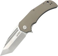 Kubey Bravo One Linerlock Tan G10 Folding AUS-10 Tanto Pocket Knife 318C picture