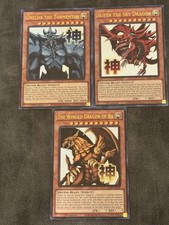 Yu-Gi-Oh Rarity 5 Stamp Set Bundle 1st Ed God Obelisk, Slifer & Winged Ra NM picture