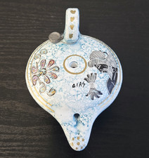 Vintage Greek Pottery Oil Lamp Museum Replica – Zeus-Inspired Design picture