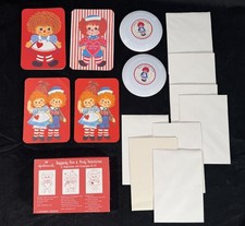 Raggedy Anne & Andy Vtg Hallmark Unused Valentines Card Lot (B5) picture