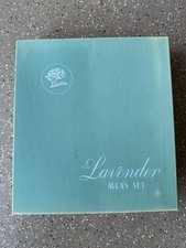 Vintage LAVENDER BATH BODY POWDER & PUFF Langlois BOSTON NOS picture
