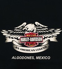 Vintage Harley Davidson Algodones, Mexico New Black Large T shirt picture