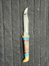 EXQUISITE VINTAGE USA DAVID YELLOWHORSE FIXED BLADE BUCK KNIFE CUSTOM 102 picture