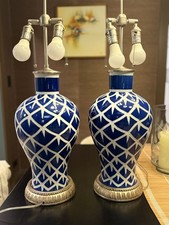Bunny Williams Home “Chicken Feather” Glazed Ceramic Table Lamp – Blue.  picture