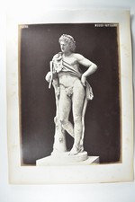 Fauno Statue Museo Vaticano Rome Classical Sculpture Marble c1870s VTG Photo picture