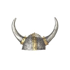 Men's Viking Helmet Costume Accessory Steel Design Adjustable Size Fits Most picture