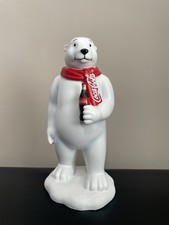 12” Coca-Cola Polar Bear Christmas Figurine w/Bottle of Coca-Cola & Red Scarf picture