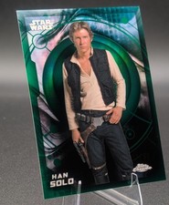 Topps 2026 Topps Chrome Star Wars  HAN SOLO Green Refractor /99  Card #83 picture