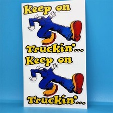 Pair of KEEP ON TRUCKIN' Vintage Style DECALs, Vinyl STICKER picture