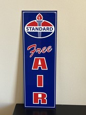Standard Free Air Metal  Gasoline Gas sign Pump Oil Gasoline Orange WOW picture