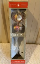 VTG Poland Hand Blown Mercury Glass Indent 2 Ball Tier Christmas Tree Topper MCM picture