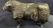 VTG 1954 Virginia Metal Crafters Black Angus Bull Cast Aluminum Still Coin Bank picture