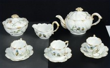 Antique Wm. Guerin & Co. 9pc. Limoges Porcelain Tea Service for 3 Bird Motifs picture