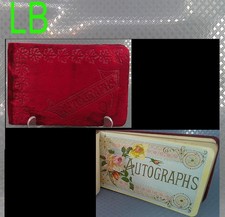 Antique Victorian 1893 Autograph Book Album Red Velvet Embossed Cover Signed picture