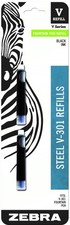 Steel, V-Refill Fountain Pen Ink Cartridge Refill, 0.7mm Fine Point, Black Ink, picture