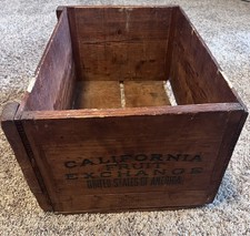 Vintage Wooden Crate Box California Fruit Exchange Covered Wagon Pears 19x9x12 picture