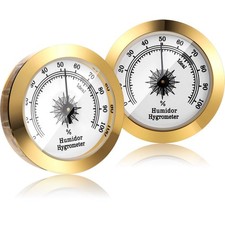 Frienda 2 Pcs Hydrometer 2 Inch Humidity Meter 2 Count (Pack of 1), Gold  picture