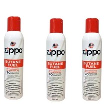 Zippo Lighter Butane Fuel x3 Cans 5.73oz. (162g) **Free Shipping** picture