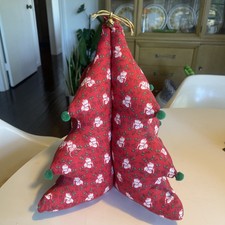 Vintage Handmade stuffed fabric Christmas tree picture