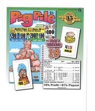 Pull Tab - Hard Card - Tickets Game - Holder - Pig Pile 768 ct picture