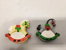 Vintage JSNY Ceramic Rocking Horse Salt and Pepper Shakers (Set of 2) Multicolor picture