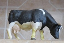 2003 Vintage Papo Holstein Grazing Cow Original Early Mold Intact Horns toy farm picture