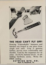 1954 Print Ad Estwing Hammers & Axes Made in Rockford,Illinois picture