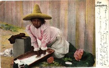 Antique Mexico Una Lavandera Washerwoman 2c Stamp Postcard to Maryland picture
