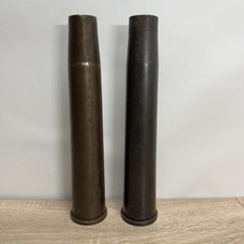 WWII 1943 40mm Bofors Shell Casing Pair Brass Inert Trench Art EXP-H MK 2 WWII picture