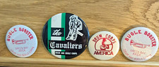 Lot of 4 Vintage Buttons The Cavaliers Drum Corps America Bugle Booster picture