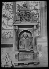 ANTIQUE Magic Lantern Slide WILLIAM SHAKESPEARES MONUMENT STRATFORD C1900  picture