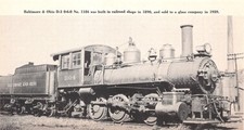 Baltimore & Ohio D-3 0-6-0 Steam Locomotive #1104 Built 1890 Vtg Mag Excerpt picture