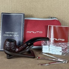 Savinelli Minuto 609 Rusticated Bent Billiard Estate Pipe Set picture