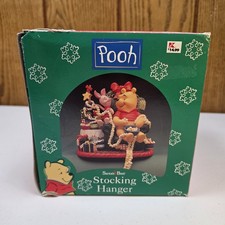 Vintage 1998 Disney Winnie the Pooh Stocking Holder Santa’s Best Pooh & Piglet picture