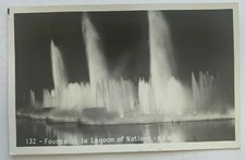 1940 NY Real Photo Postcard New York World's Fair Lagoon of Nations Fountains picture