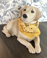 VTG '91 Sandicast Yellow Labrador retriever sculpture signed Sandra Brue 11 “ picture