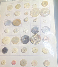 35 Vintage Mother of Pearl Shell Buttons Lot -Assorted MOP Sewing Collectible picture