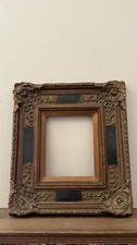 Antique Ornate Victorian Period Floral Gilt Carved Wood and Gesso Frame 8”x10” picture