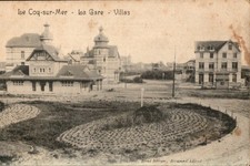 Postcard Un-Divided Back Le Coq-sur-Mer La Gare Villas Tram Belgium P1769 picture
