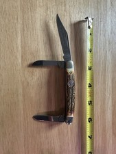 Boker Solingen 4474 India Stag Stockman 3 Blade Folding Knife Discontinued New picture