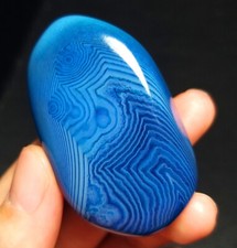 TOP 48G Blue Silk Banded Lace Agate Sardonyx Crystal Stone Madagascar ZZ333 picture