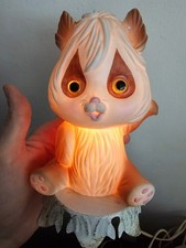 Vintage Mid Century Woodland Animal Bug/wide Eye Nursery Lamp Light Glow Eyes picture