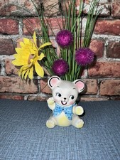 Vintage White, Yellow, Pink Baby Bear ~ Planter Vase ~ Unique Kitschy Gift Decor picture