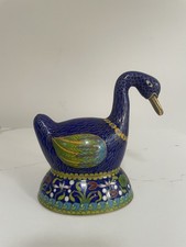  Unique Vintage Chinese CLOISONNÉ Bird/Swan trinket box picture