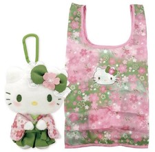 Nakajima Corporation Plush Eco Bag Matcha Kimono Hello Kitty 219879-25 picture